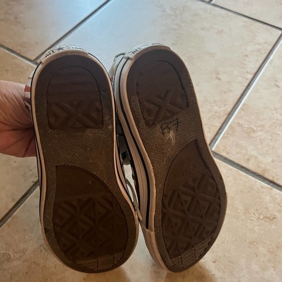 Converse All Star girls metallic rainbow zebra high top sneakers size 1 - Picture 5 of 6